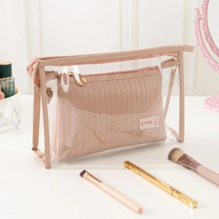 Set dveh roza kozmetičnih torbic