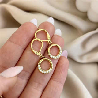 Ženski pozlačeni uhani s cirkoni