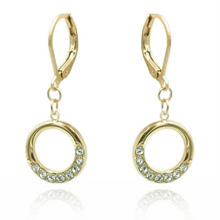 Ženski pozlačeni uhani s cirkoni