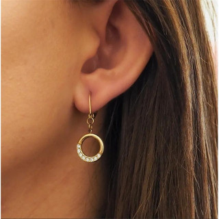 Ženski pozlačeni uhani s cirkoni