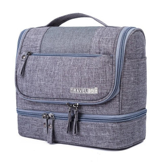 Siva nepremočljiva kozmetična torbica