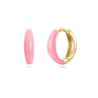 Ženski pozlačeni uhani roza barve