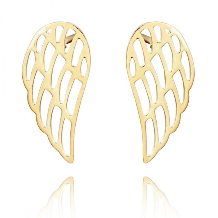 Pozlačeni uhani z angelskimi krili