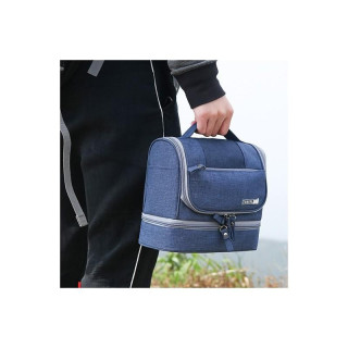 Črna nepremočljiva kozmetična torbica