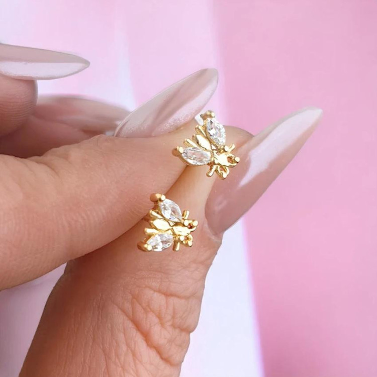 Uhani iz kirurškega jekla v zlati barvi