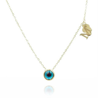 Pozlačena ogrlica z modrim očesom