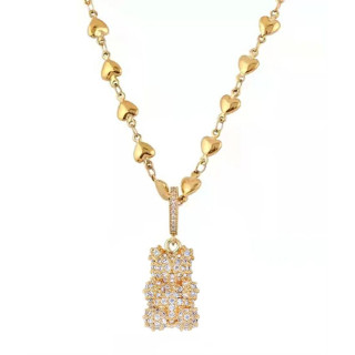 Pozlačena mačja ogrlica s cirkoni