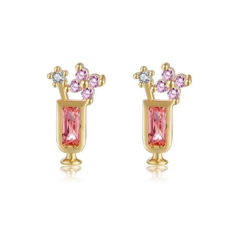 Uhani iz kirurškega jekla z barvnimi cirkoni