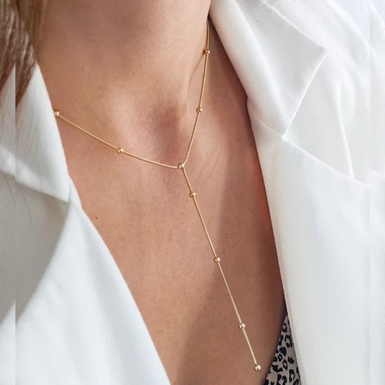 Pozlačena ogrlica za ženske