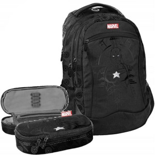 Črn premium šolski nahrbtnik Iron Man + peresnica