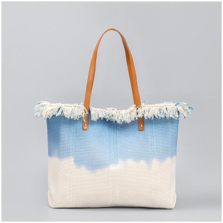 Plažno modra ombre torbica z resicami