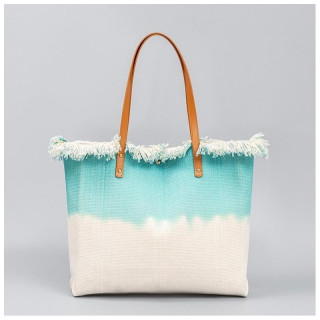 Zelena ombre torbica za plažo z resicami