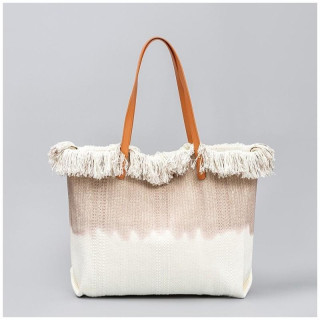 Rjava ombre torba za plažo z resicami