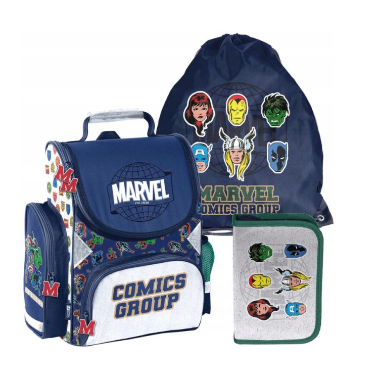 Šolski komplet MARVEL za fante iz vrhunske aktovke, žepa in peresnice