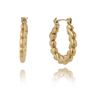 Ženski pozlačeni okrogli uhani