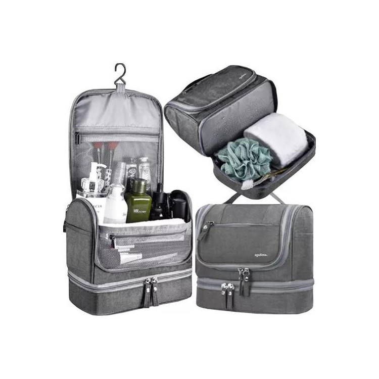 Siva viseča kozmetična torbica