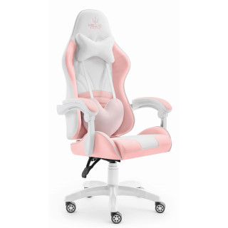 Gaming stol HELL'S CHAIR v roza-beli barvi