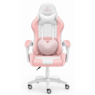 Gaming stol HELL'S CHAIR v roza-beli barvi