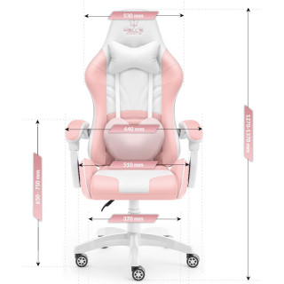 Gaming stol HELL'S CHAIR v roza-beli barvi