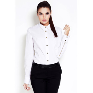 Ženska srajca z ovratnikom - bela