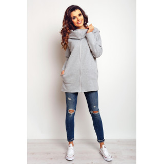 Dámska mikina na zips - sivá