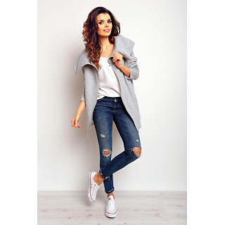 Dámska mikina na zips - sivá