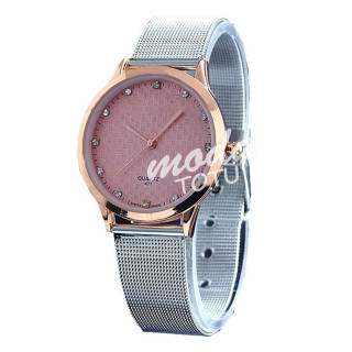 Srebrna ura za ženske s kamni v številčnici