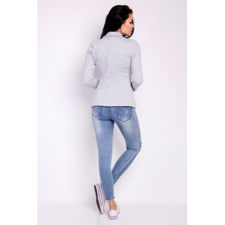 Dámske sako s dlhým rukávom v sivej farbe