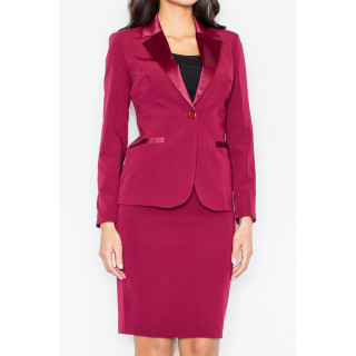 Žensko krilo z visokim pasom v bordo barvi