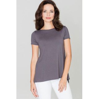 Temno siva oversize bluza z volančkom na hrbtu za ženske