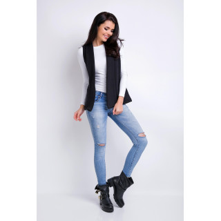 Ženski brezrokavnik v črni barvi