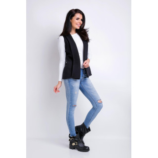 Ženski brezrokavnik v črni barvi