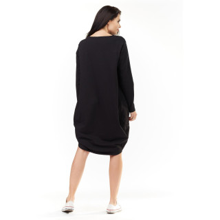 Ženska športna obleka z dolgimi rokavi v črni barvi