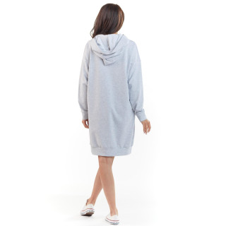 Siva ženska obleka s kapuco