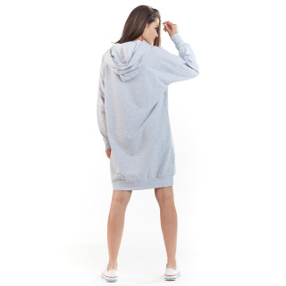 Siva ženska obleka s kapuco