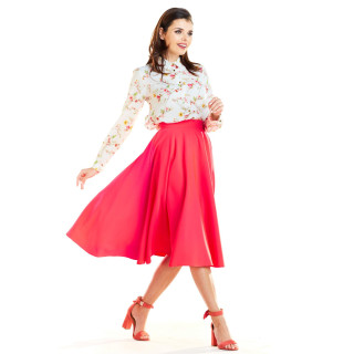 Ženska široka krila z žepi v roza barvi