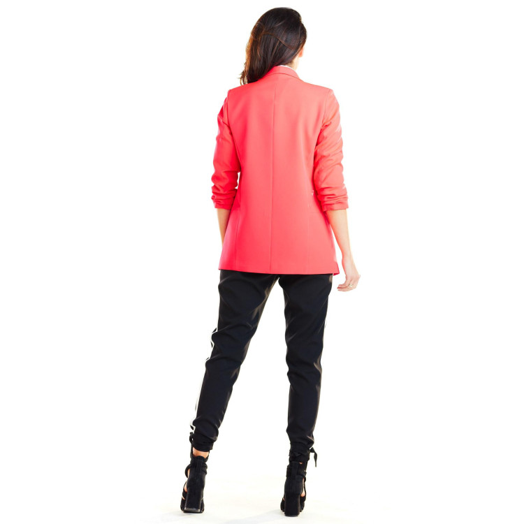 Ohlapna roza ženska jakna brez zapenjanja