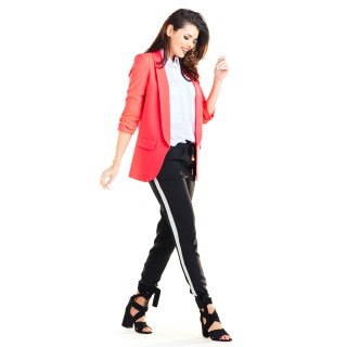 Ohlapna roza ženska jakna brez zapenjanja