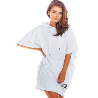 Bela športna obleka z našitkom za ženske