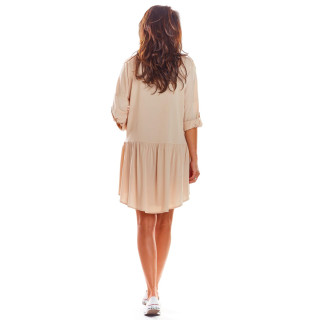 Bež ženska srajčna obleka za poletje