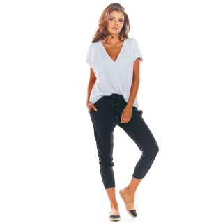 Črne modne ženske hlače