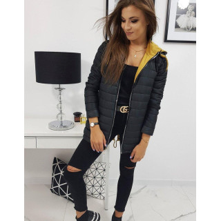 Rumena dvostranska ženska jakna s kapuco