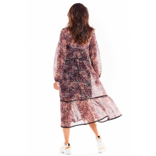 Dvoslojna ženska obleka z vzorcem