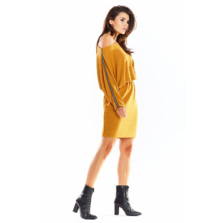 Camel oversize obleka z dolgimi rokavi za ženske