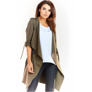 Ženska ohlapna jakna v kaki barvi