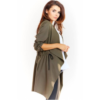 Ženska ohlapna jakna v kaki barvi