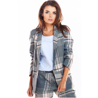 Barvit vzorčast suknjič ohlapnega kroja za ženske