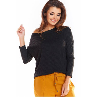 Klasični ženski puloverji črne barve z dolgimi rokavi