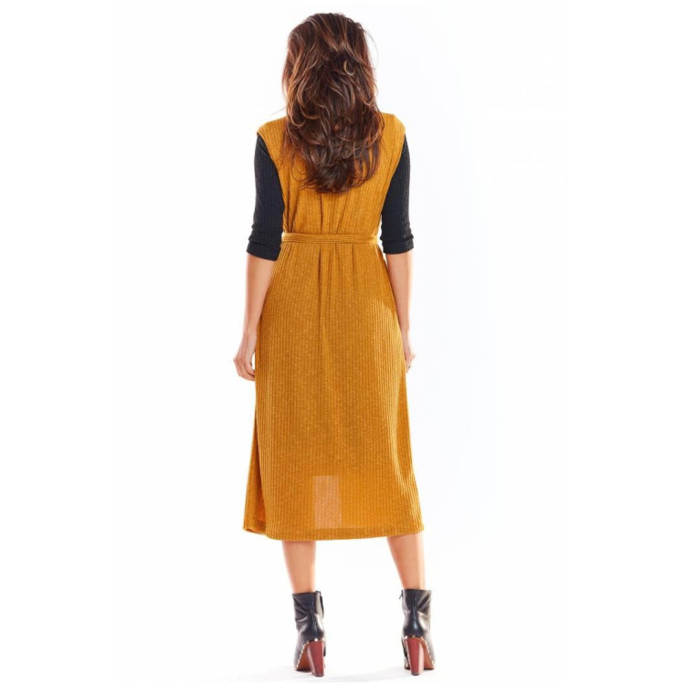 Kamelja dolga jopica z zapenjanjem za ženske