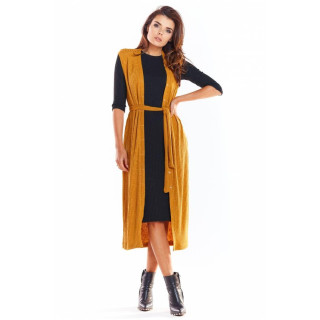 Kamelja dolga jopica z zapenjanjem za ženske